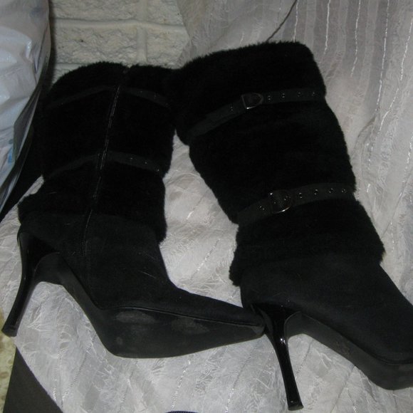 Anne Michelle Russian Inspired Black Boots - Picture 3 of 6